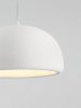 Nowoczesna lampa wisząca z żywicy półokrągły klosz biała minimalistyczna uniwersalna japandi Luces Exclusivas